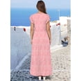 thumbnail image 5 of ANRABESS Womens Summer Casual Maxi Dress V Neck Ruffle Sleeve Long Dresses Fashion Flowy Tiered Boho Beach Vacation Sundress Pink Floral Small, 5 of 9