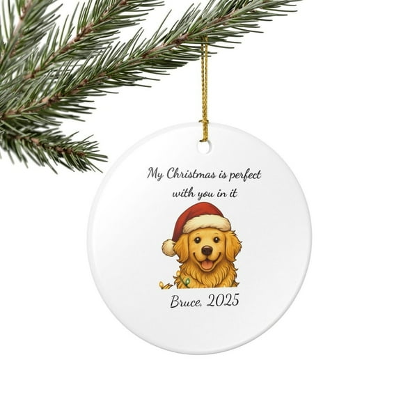 Personalized Pet Ornament, Custom Photo Ornament with Pet Name, Cat Christmas Keepsake, Pet Lover Gift