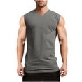 thumbnail image 2 of Haoxianjian Men's Tank Tops Stretch Workout Sleeveless Tee Shirts Solid V Neck Shirts for Men Muscle Shirts Training Active Gym Fitness Tank Top Beach Running Shirts S-XXL ﻿, 2 of 8
