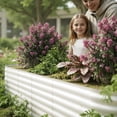 thumbnail image 4 of JoanKaren Raised Garden Bed,4x2x2 ft Outdoor Galvanized Planter Box for Vegetables,Fruits and Flowers,Beige, 4 of 9