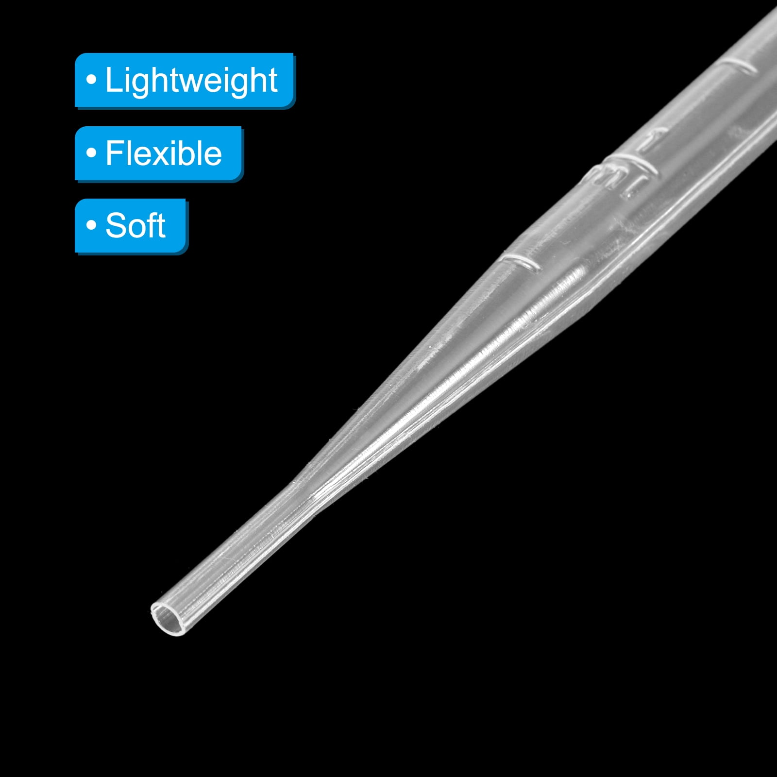 Uxcell Disposable Transfer Pipette, 100pcs 3ml LDPE Pipette Individually Wrapped for Transfer Liquid Clear