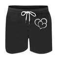 thumbnail image 3 of Mens Casual Shorts Heart-Shaped Printed Drawstring Pocket Beach, Polyester Spandex for Spring Summer Outdoor & Daily, 3 of 8