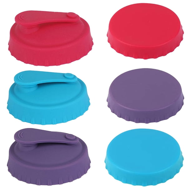 Tapas de latas de silicona reutilizables, protectores de tapones de latas de tamaño estándar, 6 uds.