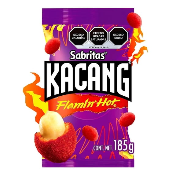 Cacahuates Kacang Flamin' Hot sabor chile y limón 185 g