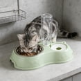 thumbnail image 5 of SHENGXINY Stainless Steel Cat Food Bowl and Water Bowl Set - 2 in 1 Automatic Gravity Water Dispenser, Leakproof Clean Feeder for Small Medium Dogs & Cats Green 13.78x6.1x9.84in, 5 of 6