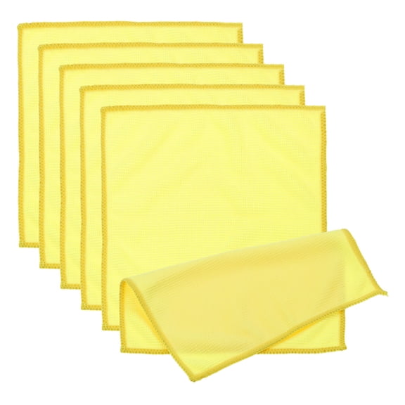 Uxcell Glasses Cleaning Cloth 7.87" x 7.87", Microfiber Eyeglasses Cleaner Cloths Soft Absorbent Rags, Yellow 6 Pcs