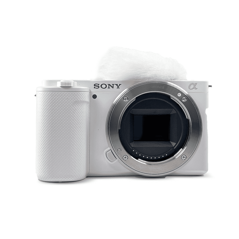 Sony Alpha ZV-E10 Mirrorless Digital Camera Body (White) with Sony ECM-B10  Compact Camera-Mount Digi