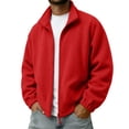 thumbnail image 2 of RongHuan Men's Casual Jacket Fleece Zip Up Coats Outdoor Hiking Jackets Fashion Stand Collar Soft Warm Outerwear, 2 of 8
