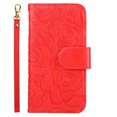 thumbnail image 4 of Nalacover Wallet Case for iPhone 14 Pro, Camellia Pattern Premium Elegant PU Leather Wrist Strap Shockproof Flip Cover with Card Slots Holder Magnetic Clasp Kickstand Bracket Folio Case,Red, 4 of 5
