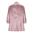 thumbnail image 5 of Ashirexll Summer Tops for Women, Solid Color Elegant Button Down 3/4 Sleeve Top Shirts, 5 of 7