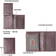 Top Grain Leather Wallet L-Fold ID Card Case Holder Wallet RFID Blocking Wallets for Men