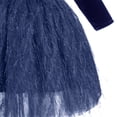 thumbnail image 4 of IDOPIP Toddler Kids Girls Shiny Velvet Dress Long Sleeve Fall Winter Christmas Dresses 120 Sapphire blue, 4 of 6
