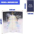 thumbnail image 3 of Christmas Up Christmas Card 3D Glitter Christmas Tree Greeting Card Merry Christmas Up Card Winter Holiday Card Gift for New Year Xmas丨Blue, 3 of 5