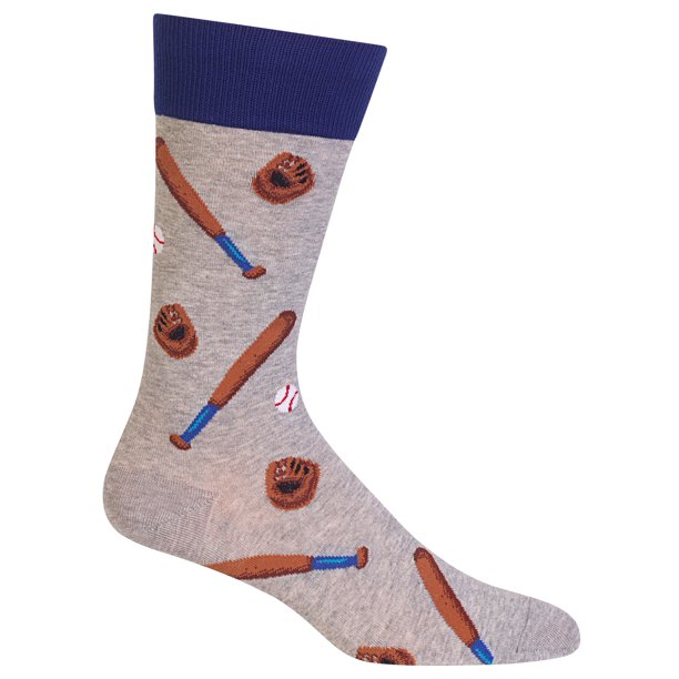 Hot Sox Baseball Socks, Novelty Socks for Men by Hot Sox Heather