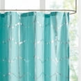 thumbnail image 5 of Printed Metallic Shower Curtain Aqua+Silver, 5 of 5