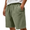 thumbnail image 2 of Men's Casual Sports Shorts with Elastic Waistband Zipper Pocket, Athletic Shorts, Quick Dry, Lightweight, Stretchy, Gym Workout, Running, Hiking, Daily Wear, Summer | AESTIVO,Army Green L, 2 of 8