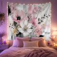 thumbnail image 2 of Abstract Floral Arrangement Against Dynamic Painterly Strokes, Energetic Abstract for Art Lovers, Modern Botanical Wall Decor, Housewarming Gift, Tapestry Wall Hanging for Bedroom and Living Room, 2 of 7