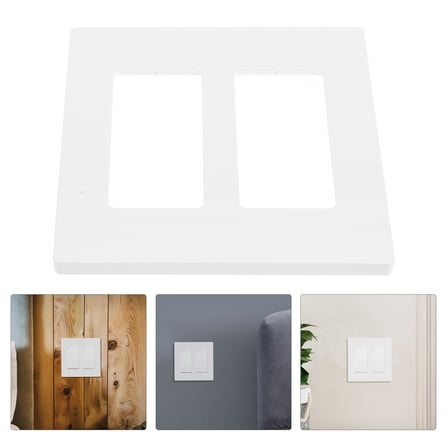 BESTYASH White Double Outlet Wall Plate Cover Screwless Design with Sleek Minimalist Finish