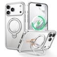 thumbnail image 1 of VENINGO Magnetic for iPhone 17 Pro Max Case with 360 ° Rotatable Stand Compatible with Mag-safe,Clear Shock Resistant Slip Resistant Case for iPhone 17 Pro Max 6.9", Silver, 1 of 8