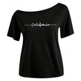thumbnail image 2 of Girls Off-Shoulder Slouchy Knit Top with Letter Print for School Casual Fall 7-12 Years, 2 of 4