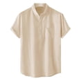 thumbnail image 1 of Camisa informal lisa para hombre - Blusa de manga corta con cuello alto - Material duradero, adecuada para un look diario/informal, múltiples tallas, 1 of 6