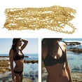 thumbnail image 2 of 10 Yards Gold Waist Chain Ethnic Style Handcraft Round 8 Leaf Flower Polishing Gold Belly Chain for Beach Dress Bikini, 2 of 8