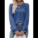 thumbnail image 2 of Camisas de Larga para Mujer, Moda Otoño 2025, Blusas Elegantes e Informales, Blusas Tipo Túnica Plisadas con Cuello Redondo. Azul Real L, 2 of 10