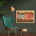 thumbnail image 2 of Barn Wood Wagon Wheel Wall Art with Frame, Country House in Ecuador Red Wall Window Summer Flowers Straw Roof, Printed Fabric Poster for Bathroom Living Room, 35" x 23", Multicolor, by Ambesonne, 2 of 2
