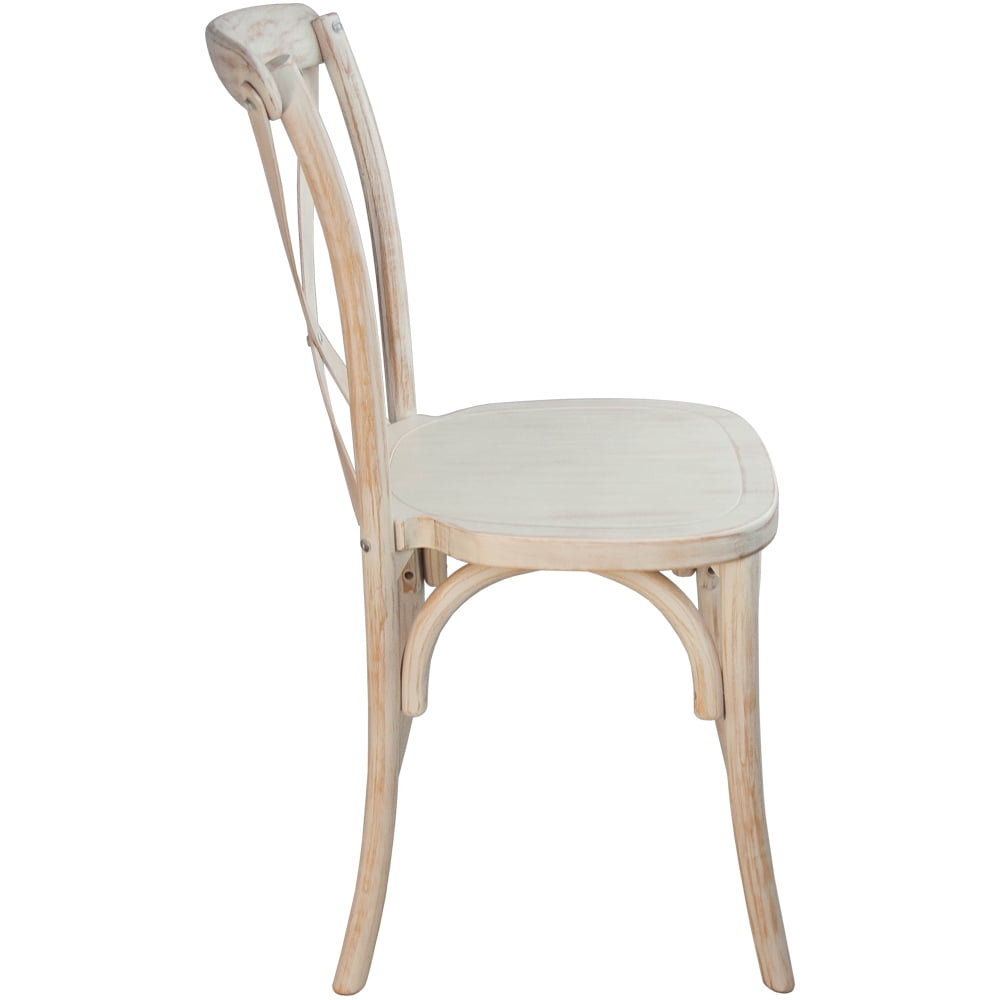 Merrick Lane X-Back Bistro Style Wooden High Back Dining Chair, Lime Wash