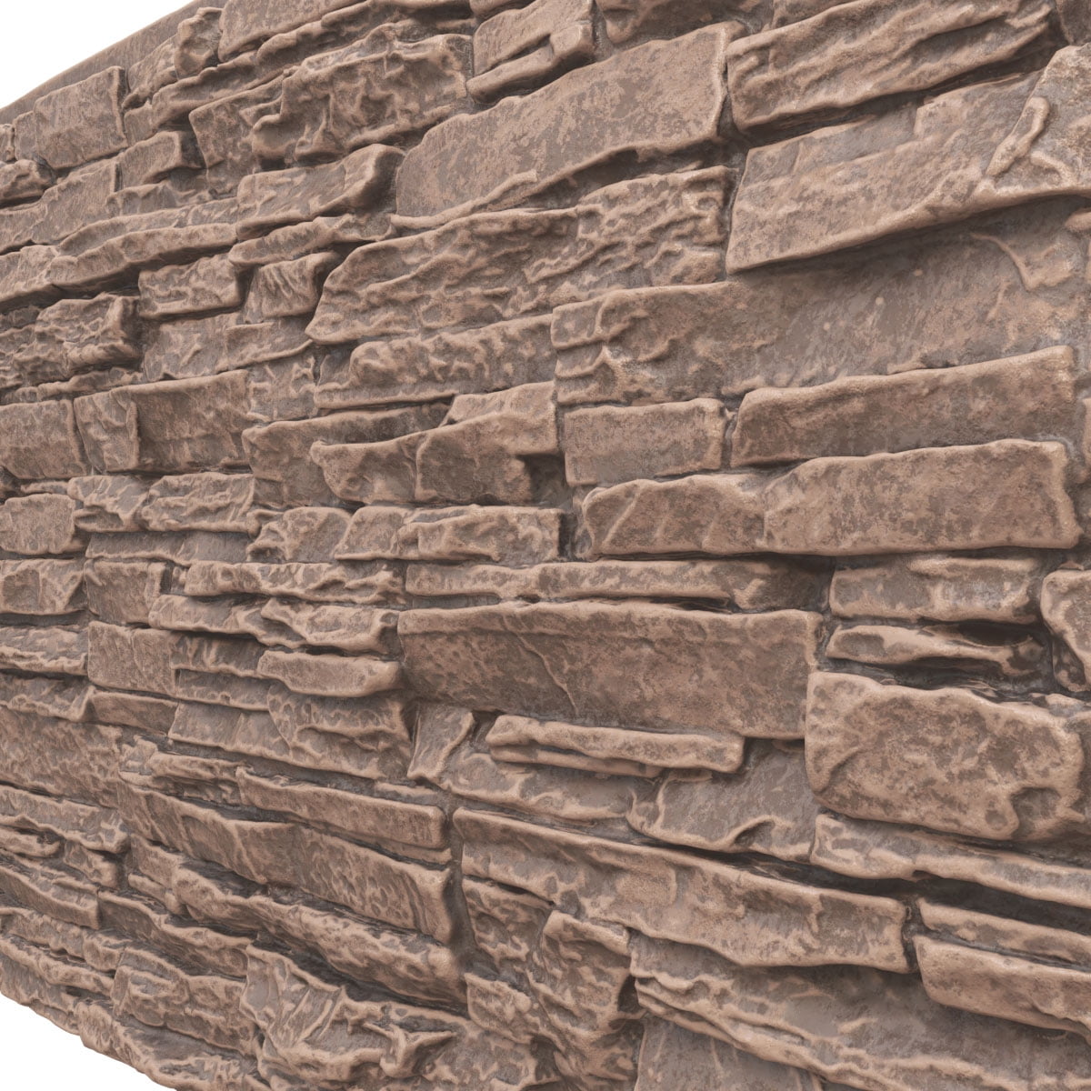 Ekena Millwork 45 3/4"W x 24 1/2"H x 1 1/4"D Canyon Ridge Stacked Stone, StoneWall Faux Stone Siding Panel, North Hill