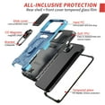 thumbnail image 2 of TJS Phone Case for Apple iPhone 13, Slide Camera Lens Cover Magnetic Support Metal Ring Holder Kickstand Built-in Tempered Glass Screen Protector Full Body Protective Case (Blue), 2 of 8