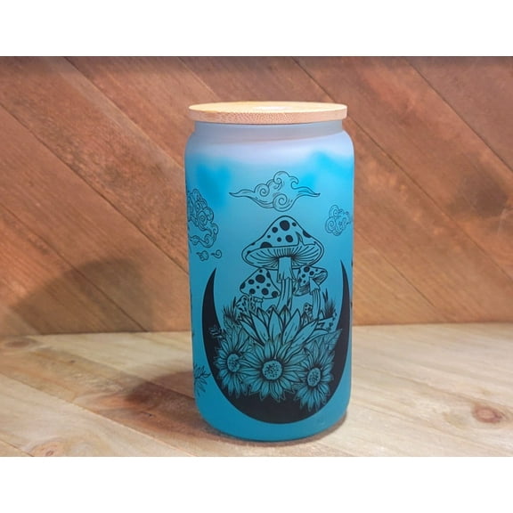 Color Changing Mushroom Beer Can Glass | Boho Mushroom Coffee Glass