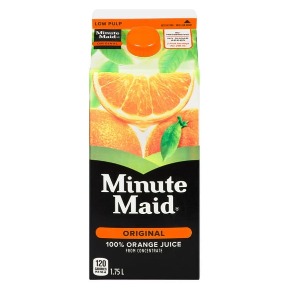 Jus d’orange pur à 100 % Minute Maid, carton de 1,75 L 1.75 x L