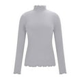 thumbnail image 4 of Rutainlusire Womens Fashion Warm High Neck Comfy Sweaters Women's Turtleneck Sweater Long-sleeved RibbedKknit Slim Warm Base Layer, 4 of 6