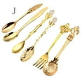 thumbnail image 1 of 6pcs/Set Spoon Coffee Spoon Set Vintage Table Spoon Antique Tea Spoons Coffee Royal Style Metal Carved Fork Tablespoons  Gold, 1 of 4