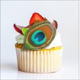 thumbnail image 1 of Edible Peacock Feathers - Set of 12 - Cake Decorations, Cupcake Topper, 1 of 4