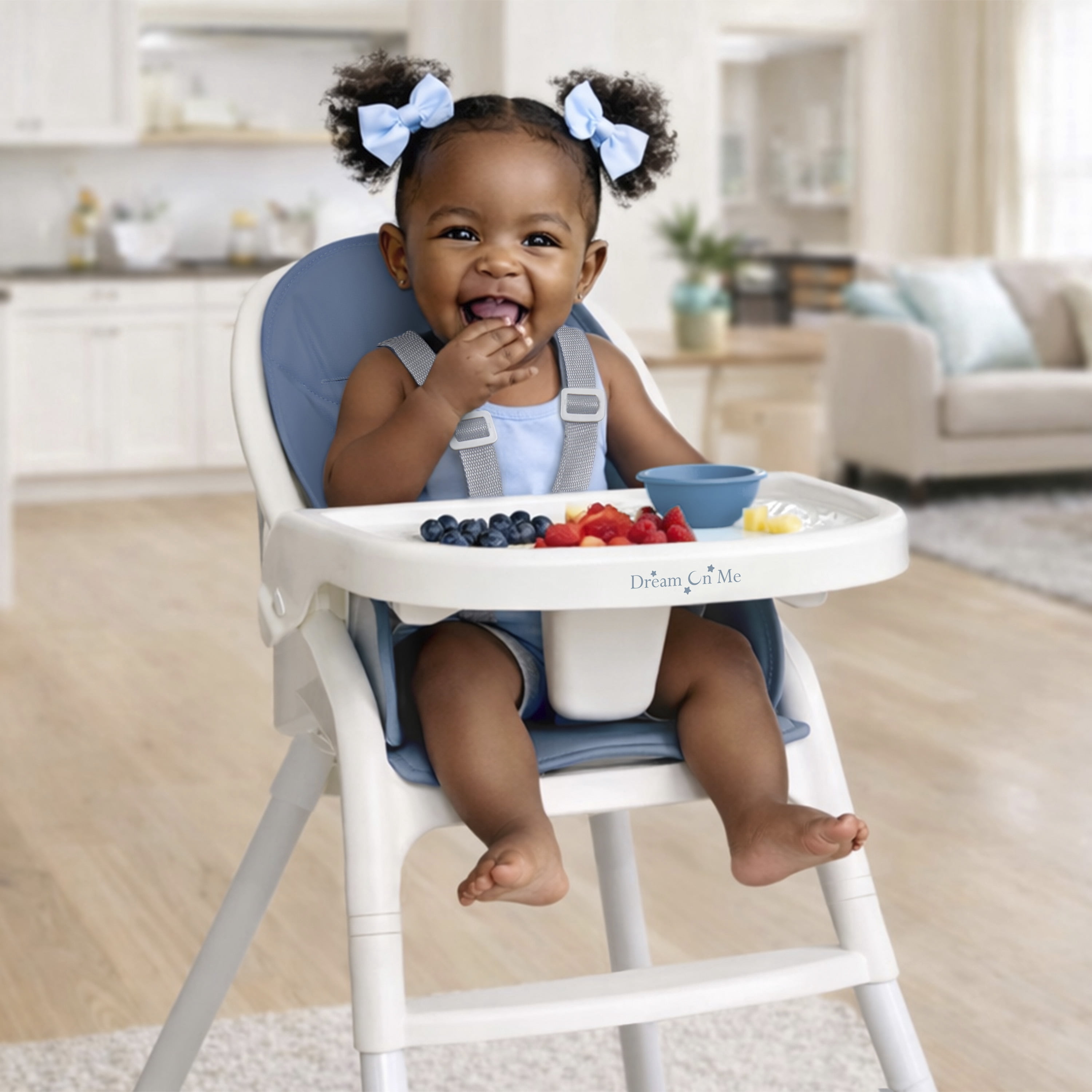 Dream On Me Chomper Champ 2-in-1 Highchair, Blue