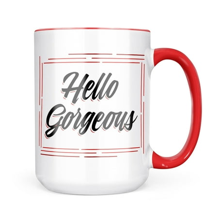 

Neonblond Vintage Lettering Hello Gorgeous Mug gift for Coffee Tea lovers