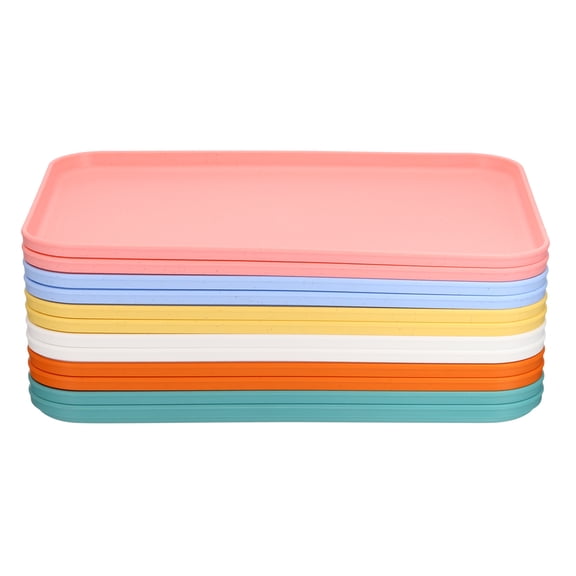 Uxcell 16.9x12" Fast Food Serving Tray, 12 Pack Bulk Plastic Reusable Kitchen Cafeteria Trays for Eating
