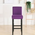 thumbnail image 6 of Stretch Bar Stool Covers, Soft Barstool Slipcover Elastic Spandex Furniture Chair Seat Cover with Elastic Bottom Dining Chair Covers Machine Washable for Living Room-Purple-Set of 2, 6 of 8