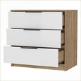 thumbnail image 6 of Dressers, Kaia Modern 3-Drawer Dresser with Spacious Top - White/Pine | Particle Board | Multicolor, 6 of 7