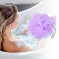 thumbnail image 2 of Unique Bargains 1 Pc Bath Shower Loofah Sponges Body Puffs for Bathroom 5.12"x5.51" Purple, 2 of 6