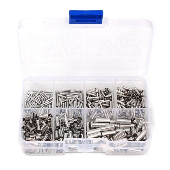 Tizuqe 600pcs Uninsulated Wire End Ferrules Crimp Pin Terminals Crimp Pin Connectors