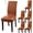 Light Brown, variant on Dining Chair Covers, Pu Leather Chair Cover Stretch Dining Room Chair Slipcovers Washable Removable Kitchen Chair Protector for Dining Room (4, Dark Tan)