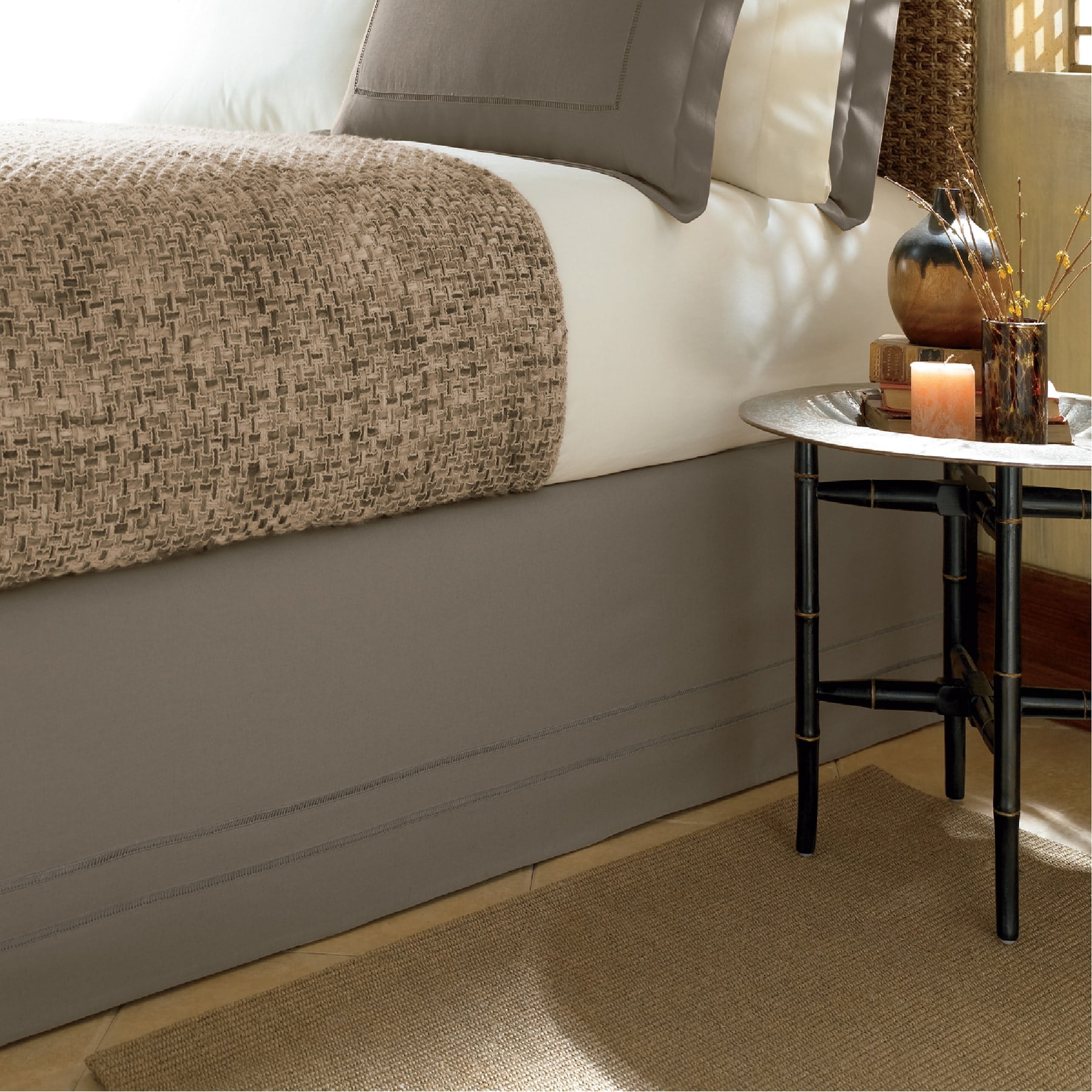 Levinsohn Textile Company Linen Hemstitch 15-inch Drop Bed ...