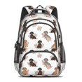 thumbnail image 2 of Dachshund and Rose White Pattern Cute School Backpack Bag with Padded Back and Adjustable Shoulder Straps 16.9 X 12.6 X 5.9 Inches, 2 of 5