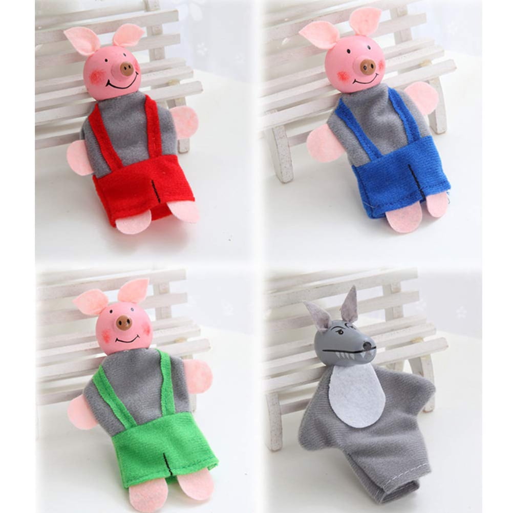 Pig Hand Puppet Plush Stuffed Toys Kids Education Bed Time Story Telling Dolls 
