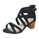thumbnail image 5 of Nuevas sandalias con cremallera y correa cruzada Sandalias de tacón grueso con tacón alto para mujer Wmkox8yii hfjk3560, 5 of 6