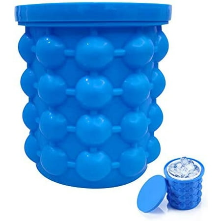 

New & Improved Ice Makers- The Original Ice Cube Maker Holds up to 96 Cubes Now Larger Cubes Silicone Bucket With Lid