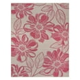 thumbnail image 3 of Tropea Woodbury Casual Tropical Floral Fushia Ivory Premium Flatweave UV Resistant Indoor Outdoor Area Rug, 8x10, 3 of 4